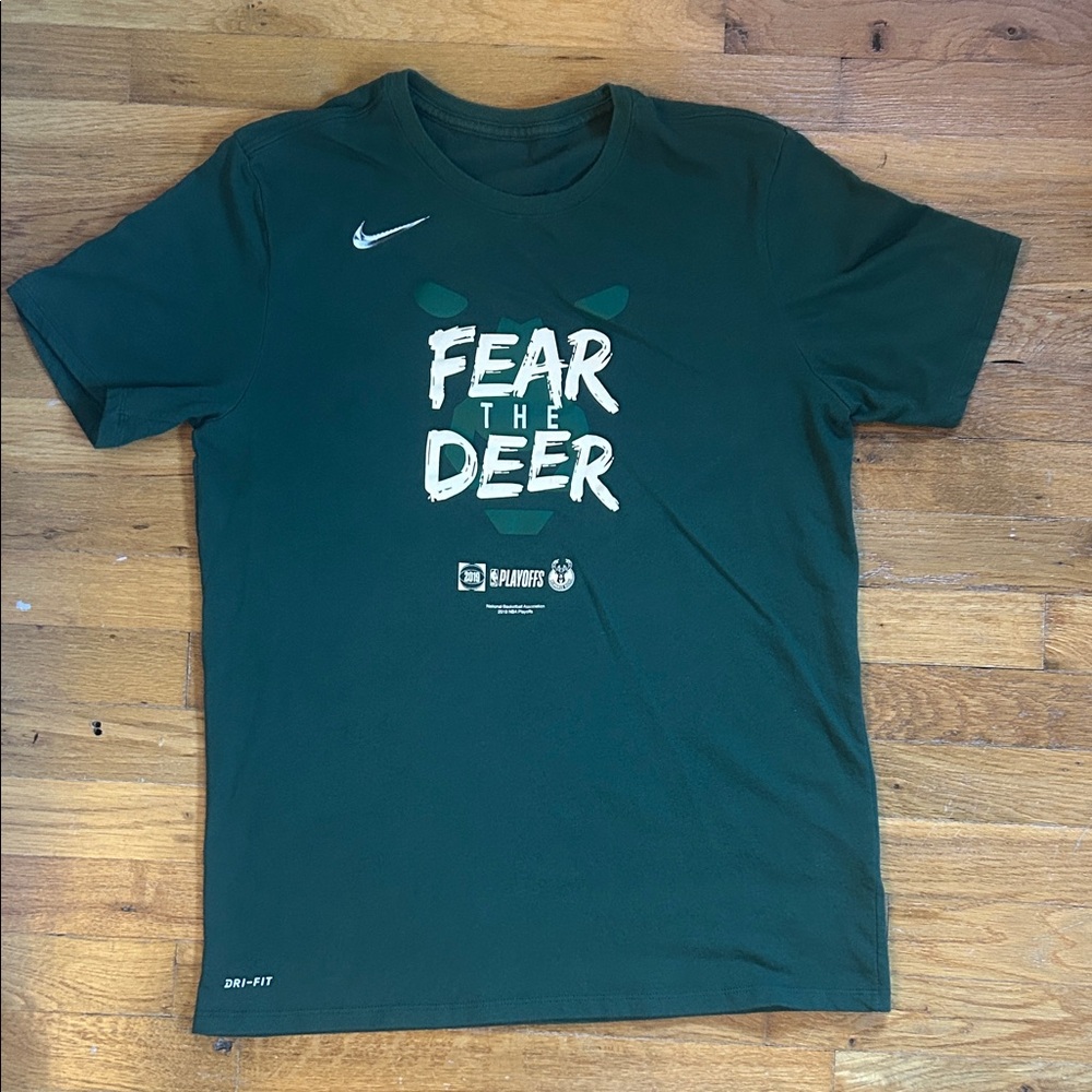 Nike Dark Green 'Fear the Deer' Milwaukee Bucks T-Shirt